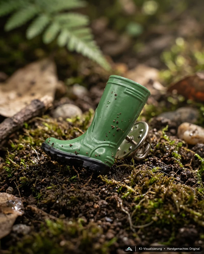 Gummistiefel (Grün) Anstecker – handgemacht von Undermountain (Ansicht 2)