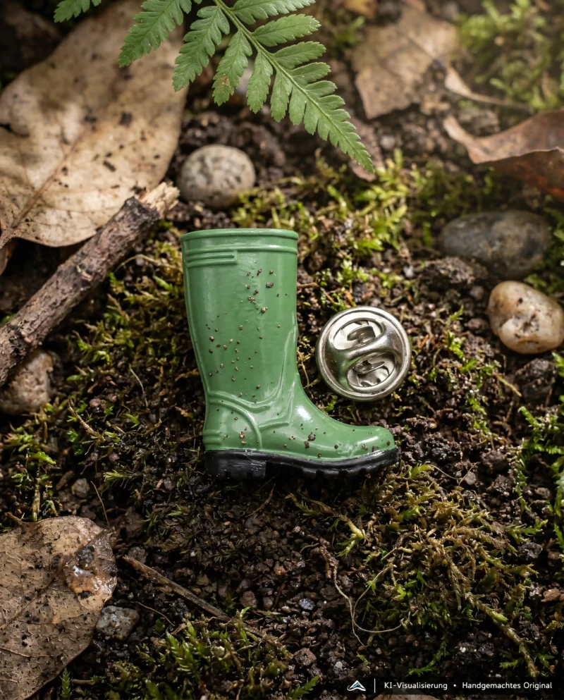 Gummistiefel (Grün) Anstecker – handgemacht von Undermountain (Ansicht 4)